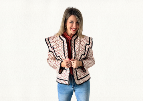 Chaqueta acolchada teja